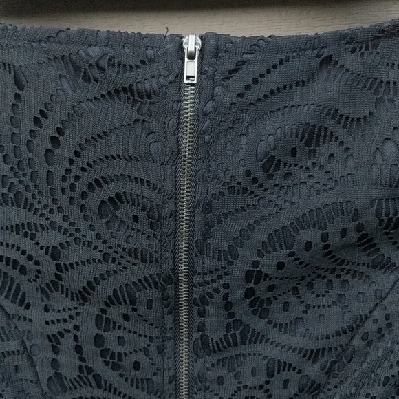 Aqua black lace zip up dress - Picture 6 of 16